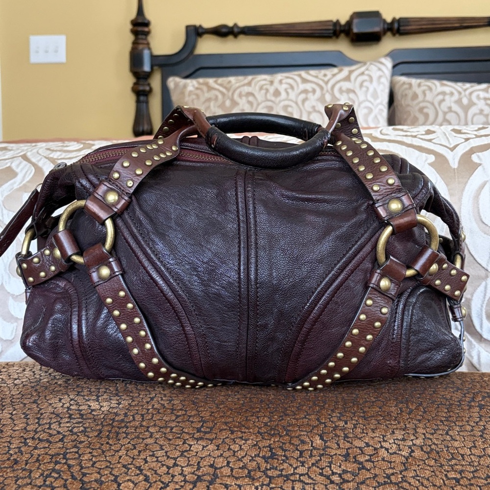 BOTKIER ICONIC BOMBAY Hobo Leather Handbag - Oxblood